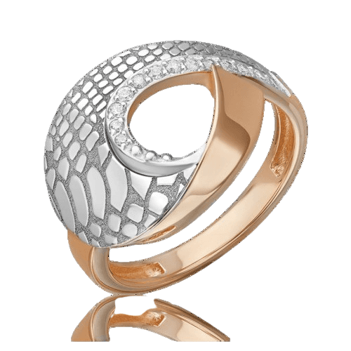 Кольцо декоративное Platina Jewelry, красное золото 585 проба, вставка фианит