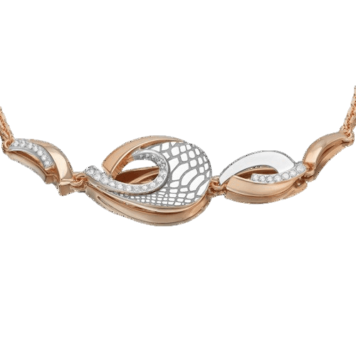 Браслет декоративный Platina Jewelry, красное золото 585 проба, вставка фианит